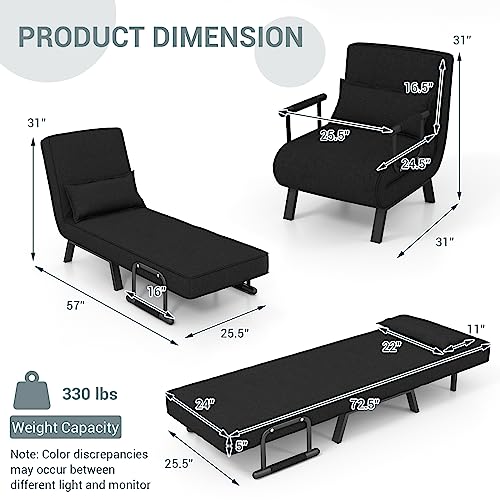 KOMFOTT Convertible Sleeper Chair Bed, 4-in-1 Folding Sofa with Adjustable Backrest Z501934