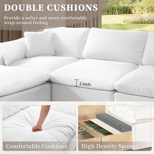 Extra Large U-Shaped Sectional Cloud Couch with Down Fill and Detachable Covers G617965