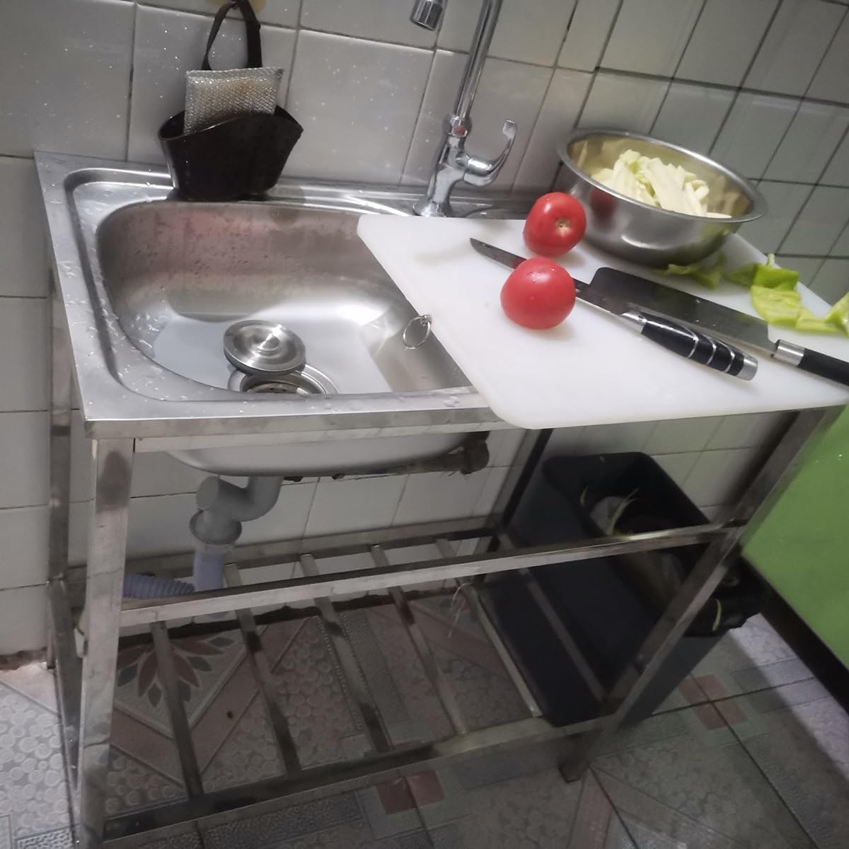 FreeStanding Stainless Steel Utility Sink with Bracket for Outdoor Kitchen O772205