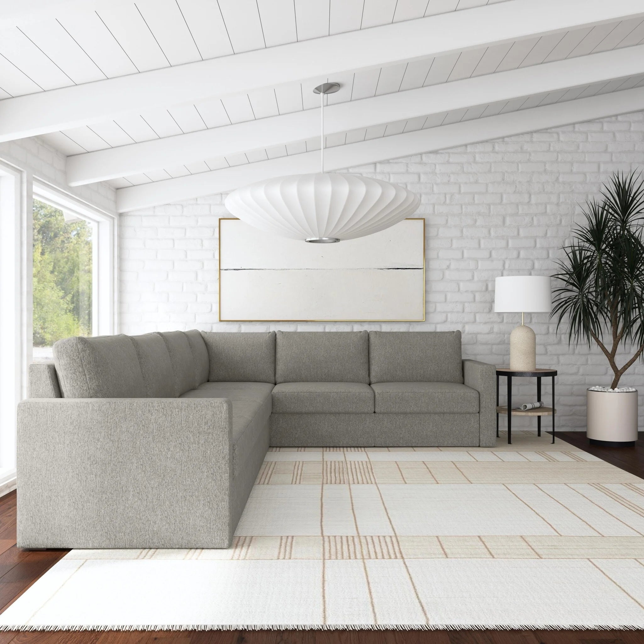 Flexsteel Flex 6-Seat Fabric Sectional in Gray T860