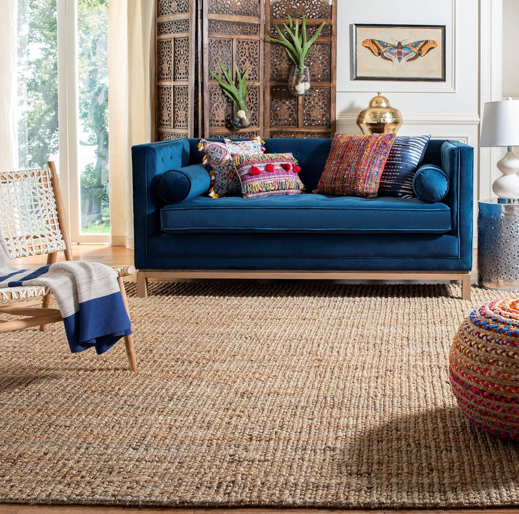 SAFAVIEH Natural Fiber Collection X-Large Area Rug - 11' x 15', Natural, Handmade Chunky Textured Jute 0.75-inch Thick, Ideal for High Traffic Areas in Living Room, Bedroom (NF447A)
