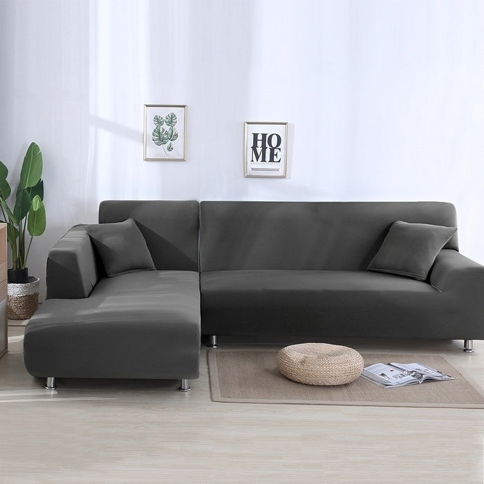 L Shape Sofa Covers Stretch Fabric Solid Color Corner Couch Cover I4443