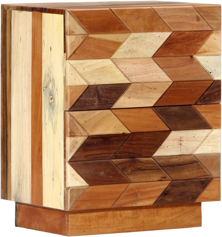 Solid Reclaimed Wood Bedside Cabinet with Shelf P109259