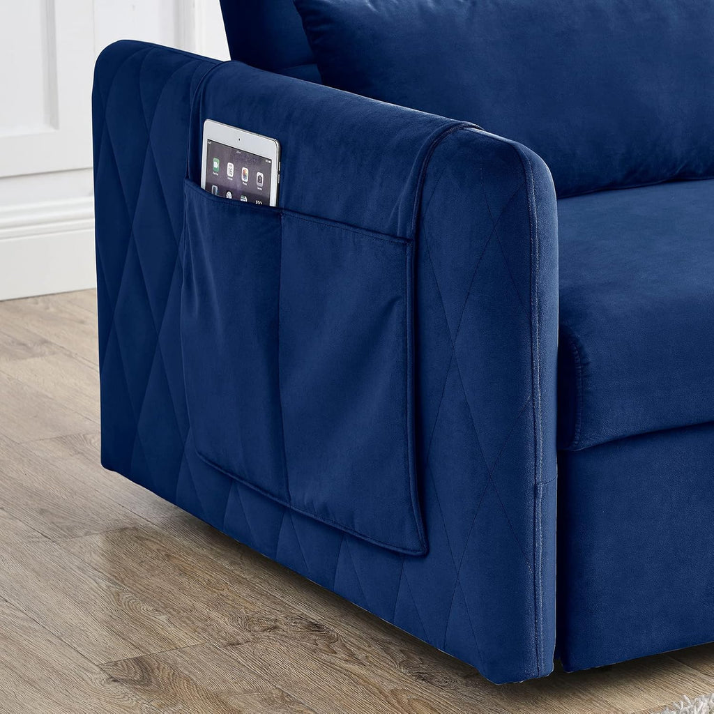 Ucloveria Sleeper Sofa Couch with Pull Out Bed, 55" Modern Velvet Convertible G4995