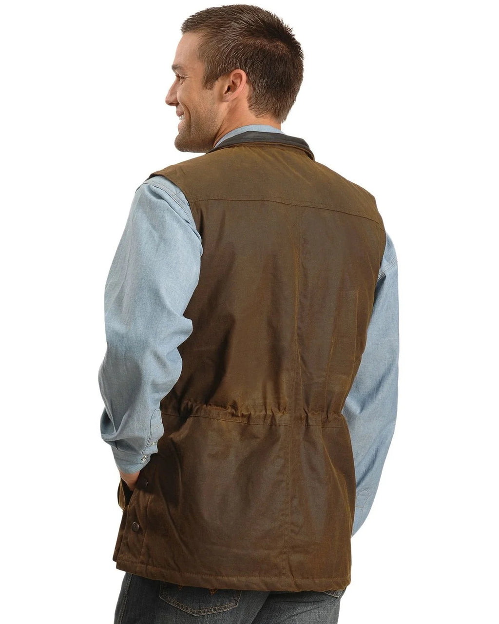 Outback Trading Co Men's Deer Hunter Oilskin Vest Brown Medium U91352