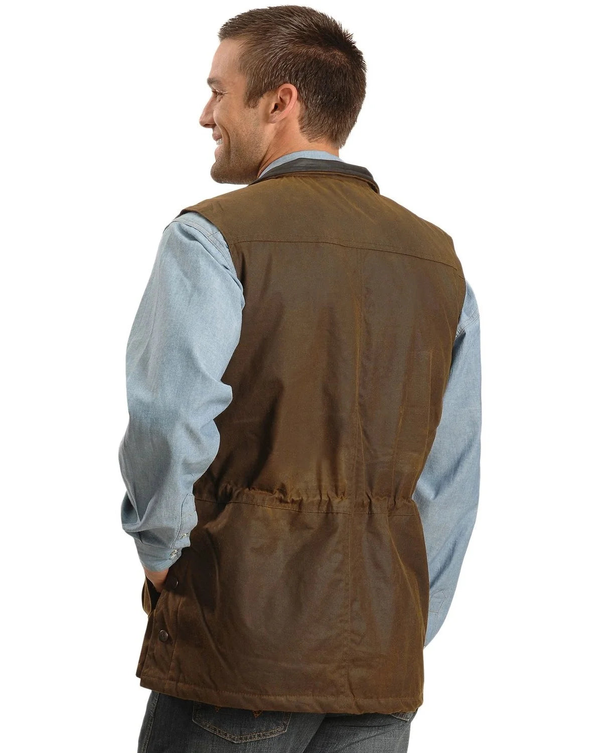 Outback Trading Co Men's Deer Hunter Oilskin Vest Brown Medium U91352