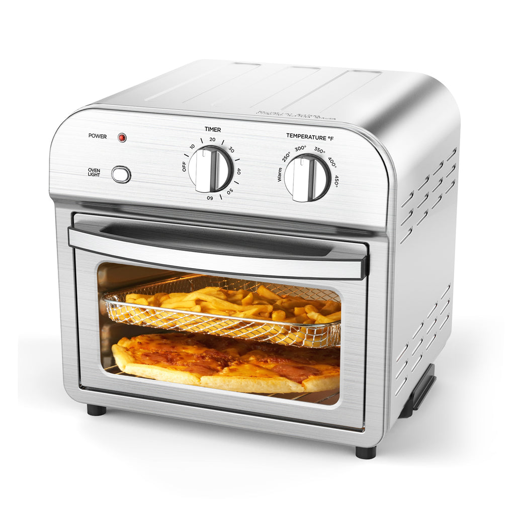 Toaster Oven, Countertop Air Fryer, 1500W Stainless Steel, Silver I28125