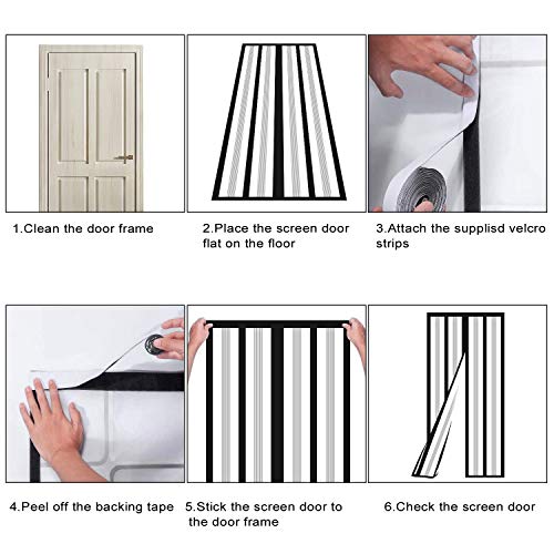 Magnetic Insulated Door Curtain, Self-Closing, Fits 36" x 82", Black H788689