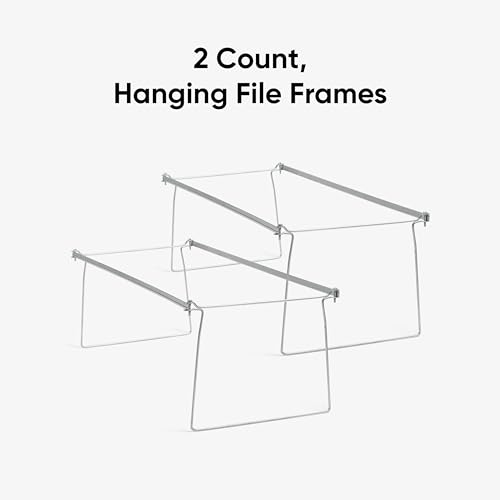 Smead Steel Hanging File Folder Frame, Legal Size, Gray, Adjustable, 2-Pack X649503