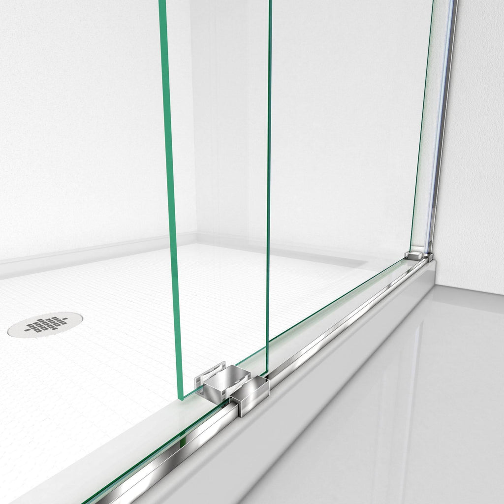 DreamLine Essence Frameless Bypass Shower Door 56-60 in. W x 76 in. H, Satin Q771