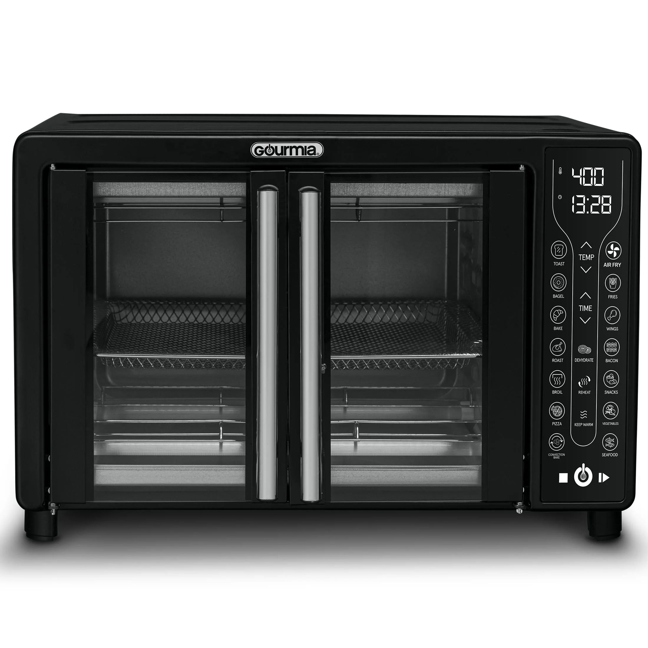Digital French Door Air Fryer Toaster Oven, Black