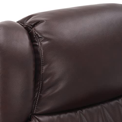 MCombo Swivel Recliner with Ottoman, Vibration Massage, Faux Leather, Grey X461672