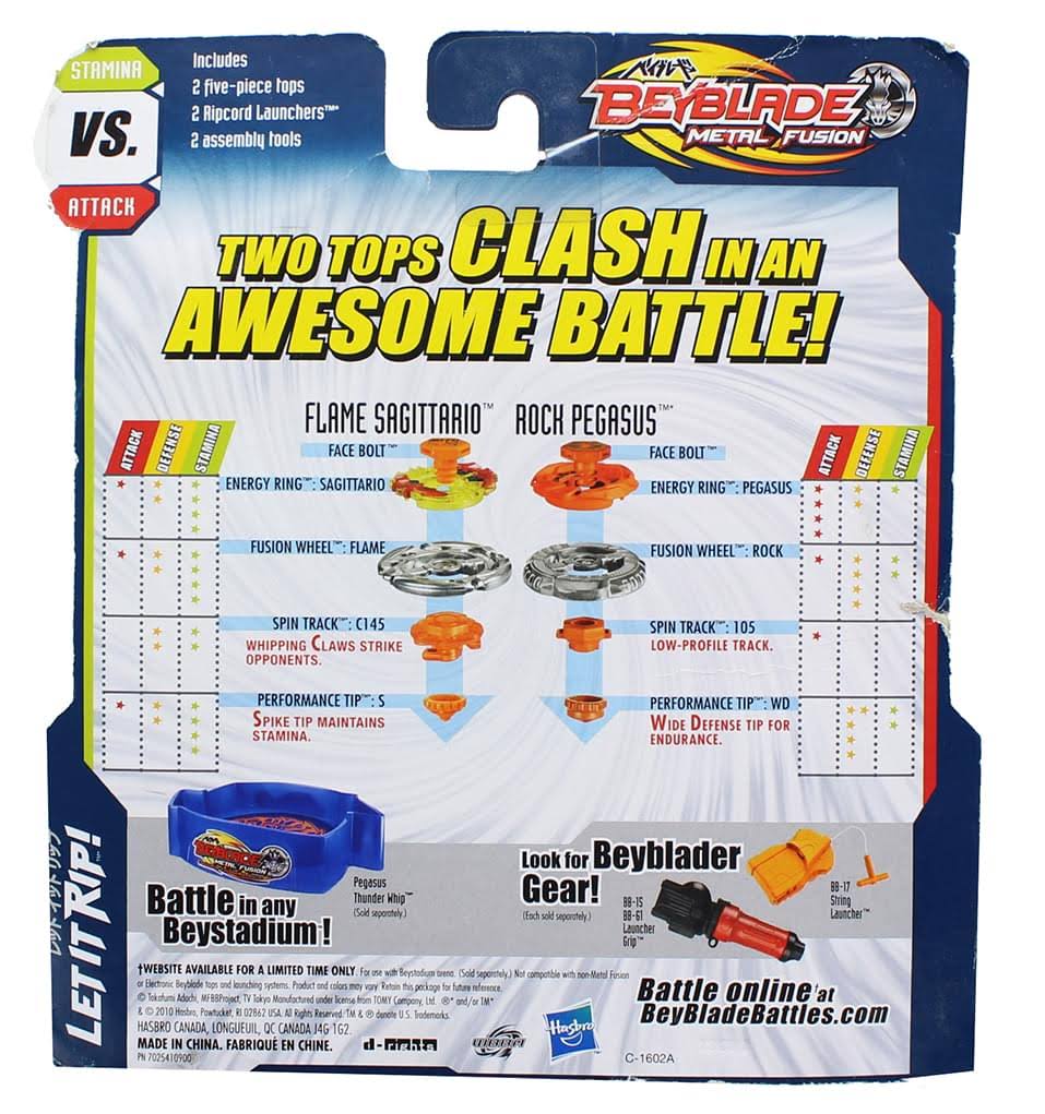 Beyblade Metal Fusion Sagittario Flame Claw 2-Pack I49189