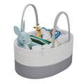 KiddyCare Diaper Caddy Organizer for Baby Nursery Basket with Handle Lid | Nursing bag with Changing Table Organizer Cart | Newborn Caddy | Grey Large size