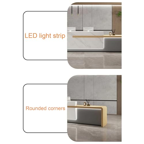 Reception Desk with Counter, Lockable Drawer & Door Cabinet, 120cm R558055