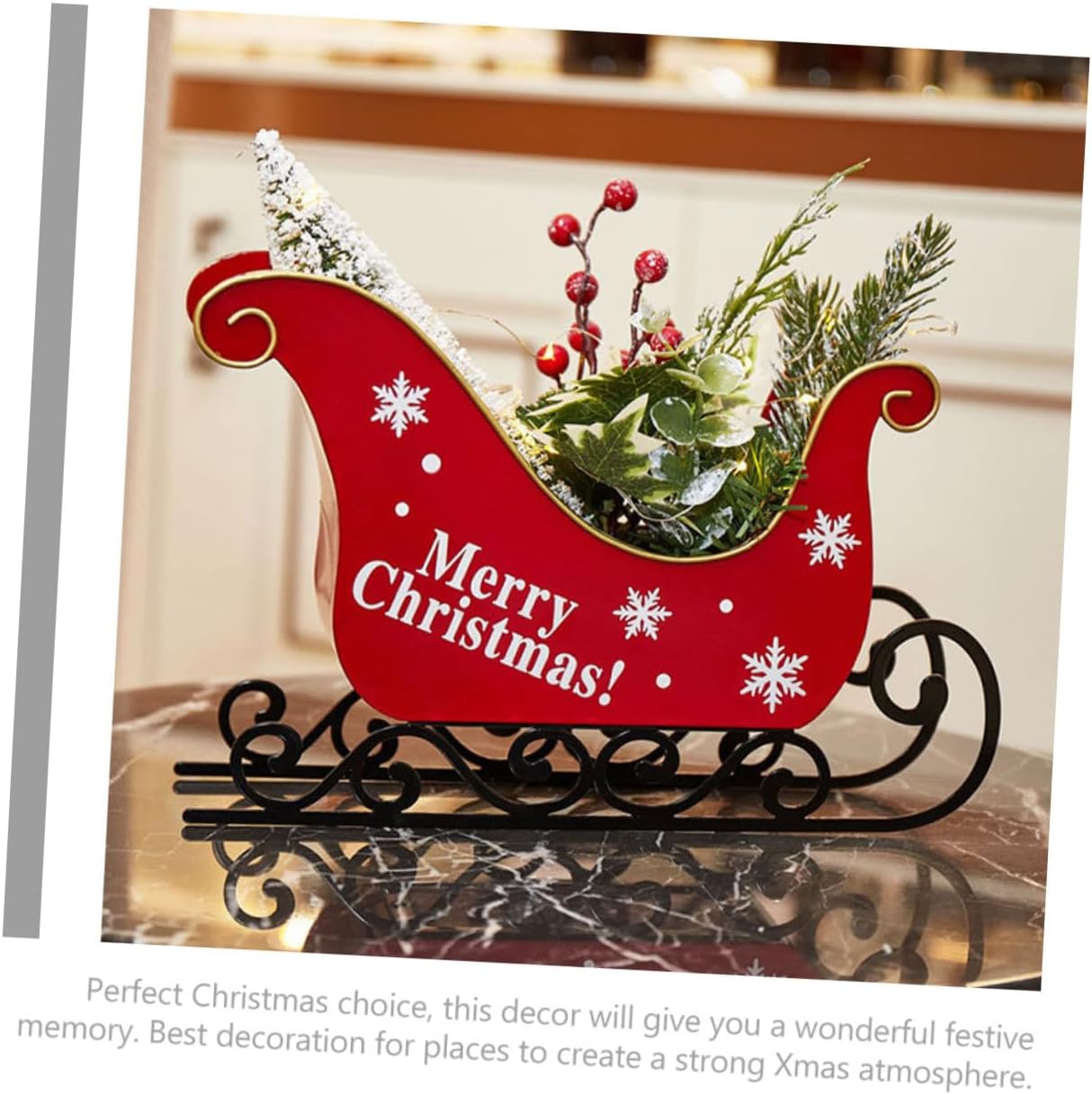 ifundom Christmas Sleigh Iron Table Decor C587925