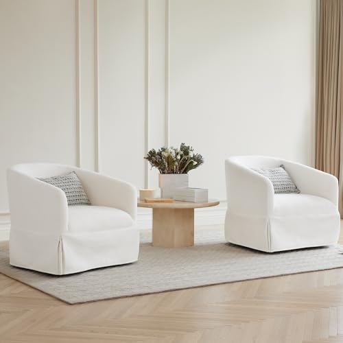Swivel Accent Chair Modern Barrel Armchair, 22-inch Wide Seat, Sand S928