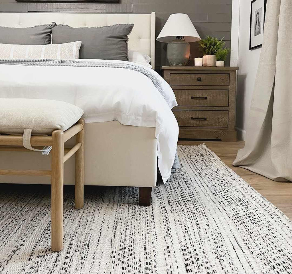 Hauteloom Williford Natural Fiber Wool Handwoven Area Rug, Black Cream Beige, 8'10" x 12' M313