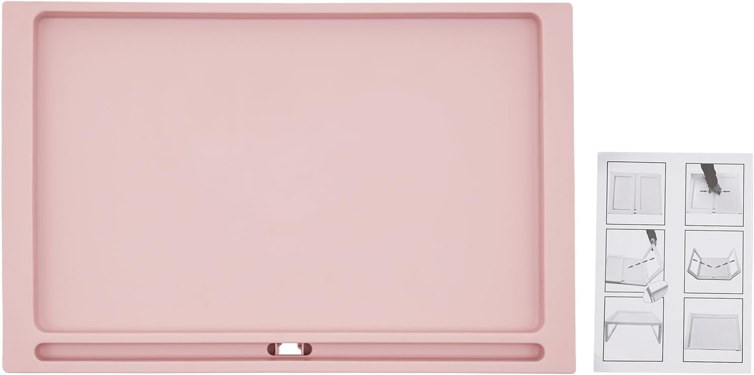 Breakfast in Bed Tray Folding Table Plastic Laptop Desk, Pink O326039
