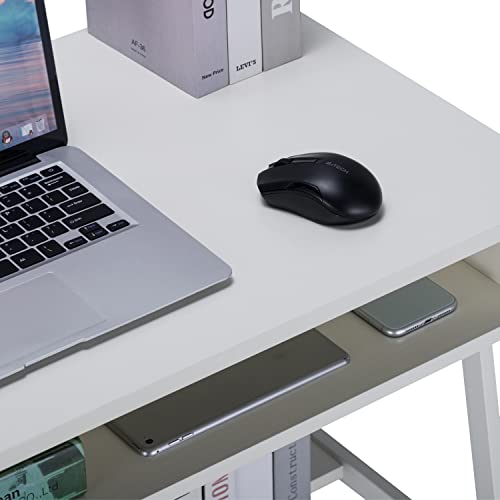 White Wood Corner Computer Desk with Storage I425