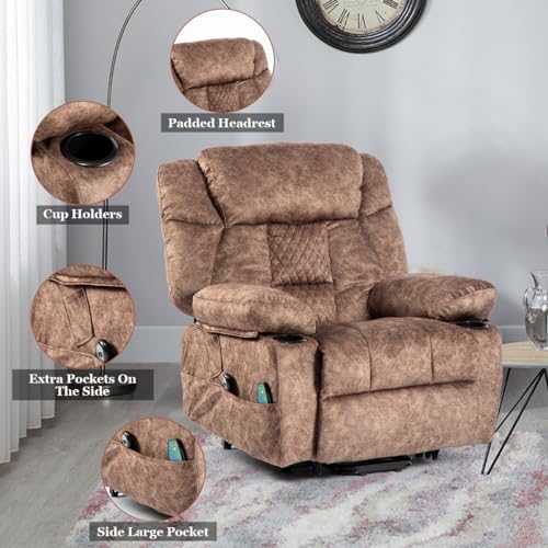 Power Lift Recliner Chair for Elderly with Heat and Massage, Fabric K7688