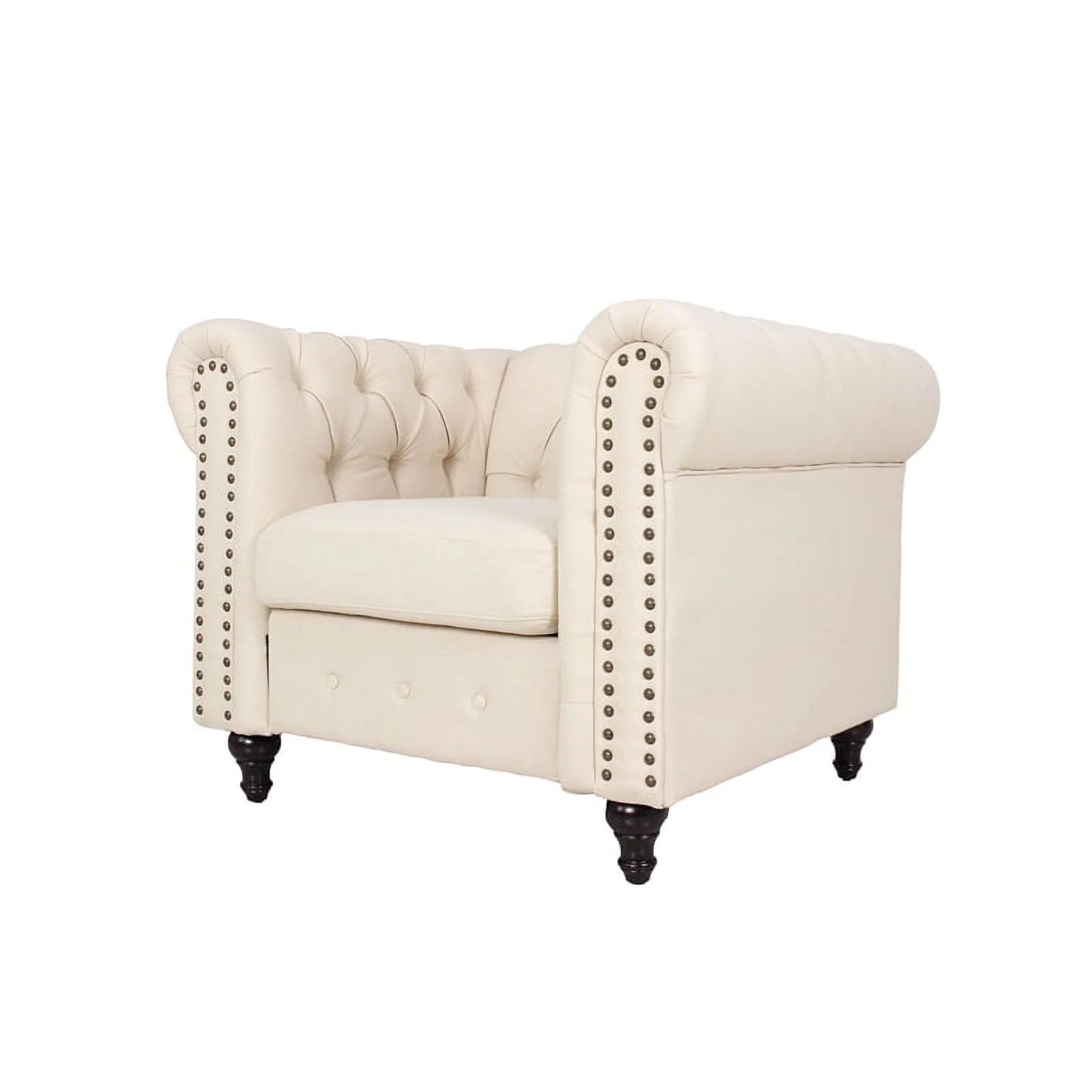 Home Square 3 Piece Living Room Set with Loveseat and Two Accent Chairs in Cream M6070