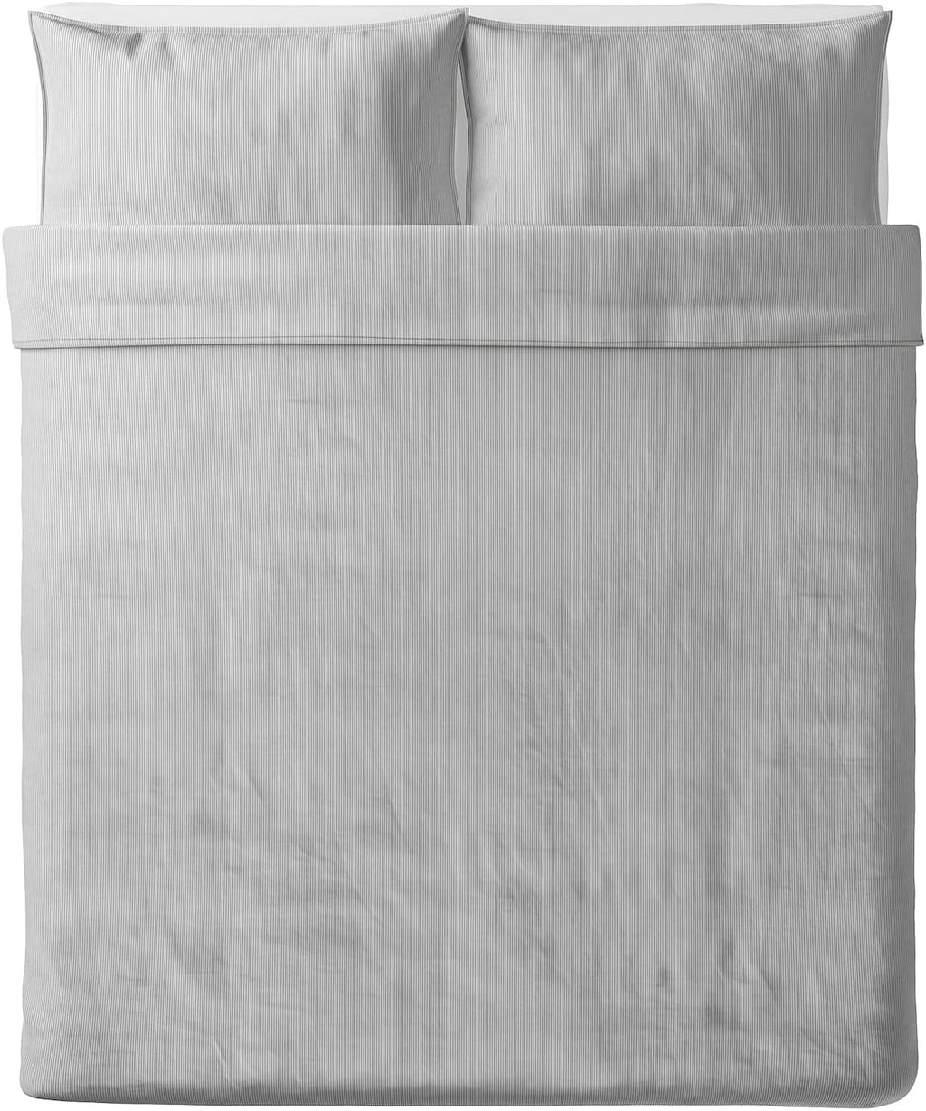 IKEA Bergpalm Duvet Cover and Pillowcases Gray Stripe Full/Queen N409833