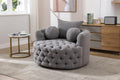 42.9" Oversized Swivel Accent Barrel Chair Chenille Tufted Upholstered Sofachair W/3 Pillows, Comfy Leisure Lounge Club Round Armchair Cozy Sofa & Chair for Home Apartment Office Hotel Living Room