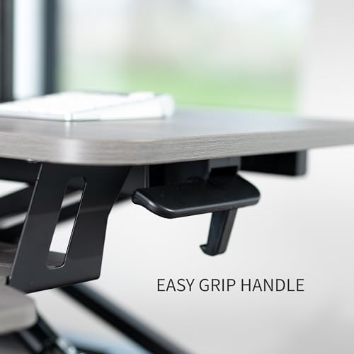 VIVO Height Adjustable 32 inch Standing Desk Converter with Dual Monitor Stand, White M791057