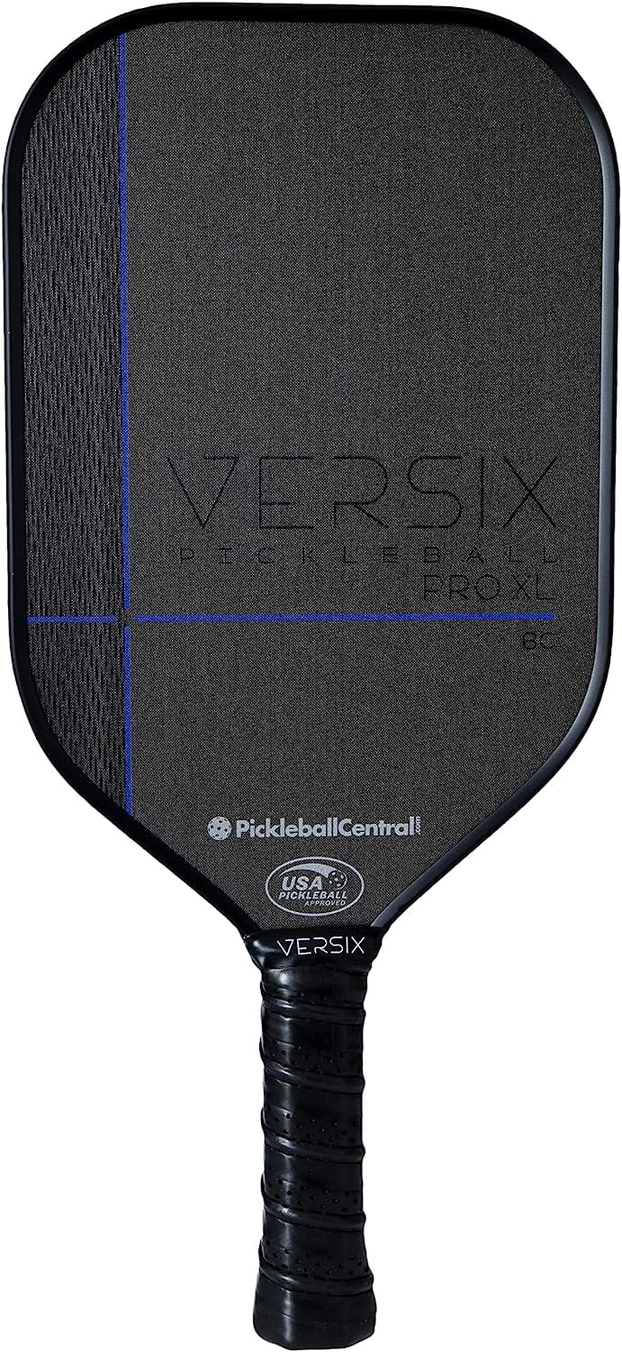 VERSIX Pro XL 6C Carbon Control Textured Pickleball Paddle - Carbon Fiber Face, Weight 7.8 – 8.2oz.(Midweight), 15mm Thick Polypropylene Core, 4 1/8" Grip (Small Grip)