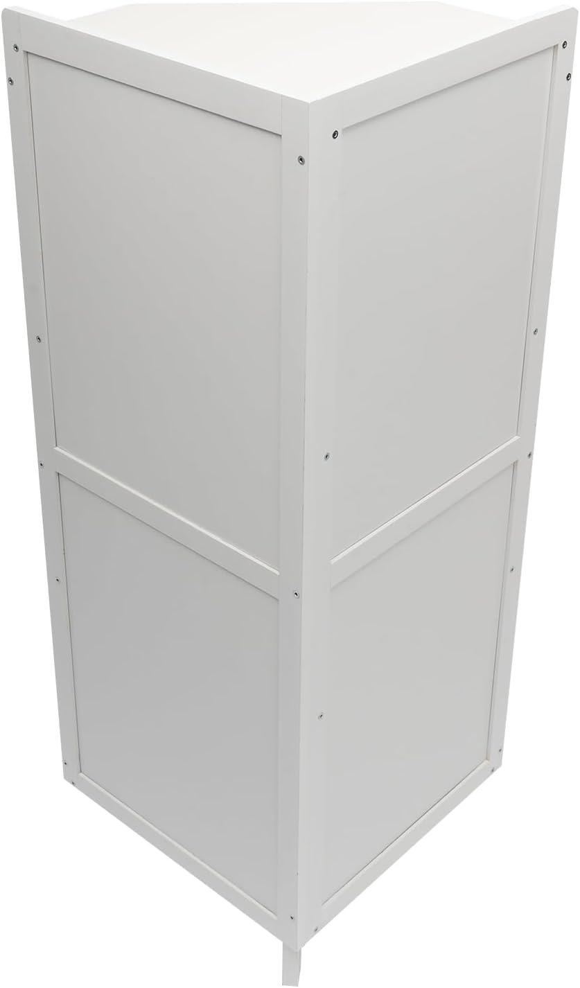 Corner Cabinet 3-Tier Floor Storage with Door White B6137