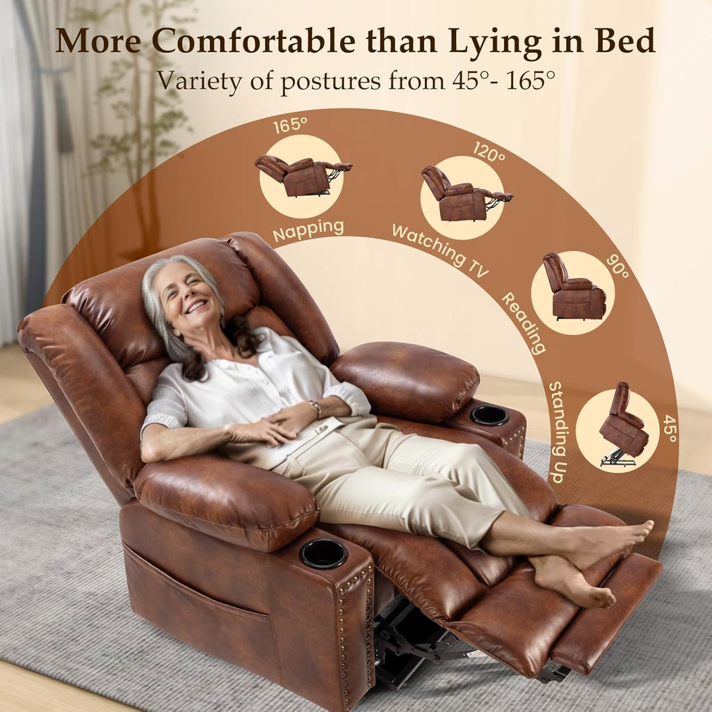 Power Lift Recliner for Elderly with Heat and Massage, Extended Footrest X9281