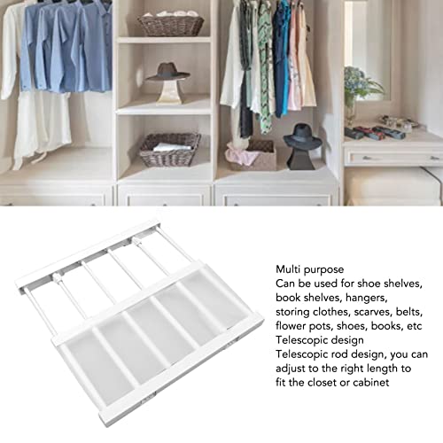 Pssopp Tension Rod Shelf, 16.5in Adjustable for Cabinet Wardrobe Y5591