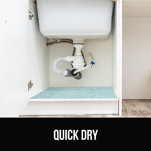 Gorilla Grip Waterproof Silicone Under Sink Mat with Raised Lip, 28 x 22 in, Gray P766266