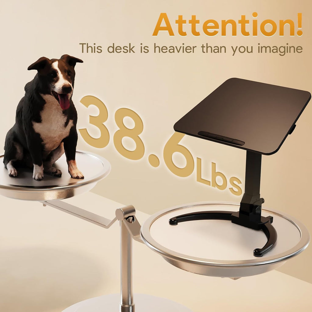 JOY worker Foldable Mobile Standing Desk with Ergonomic Rotating Elbow Cushion Pad Q390749