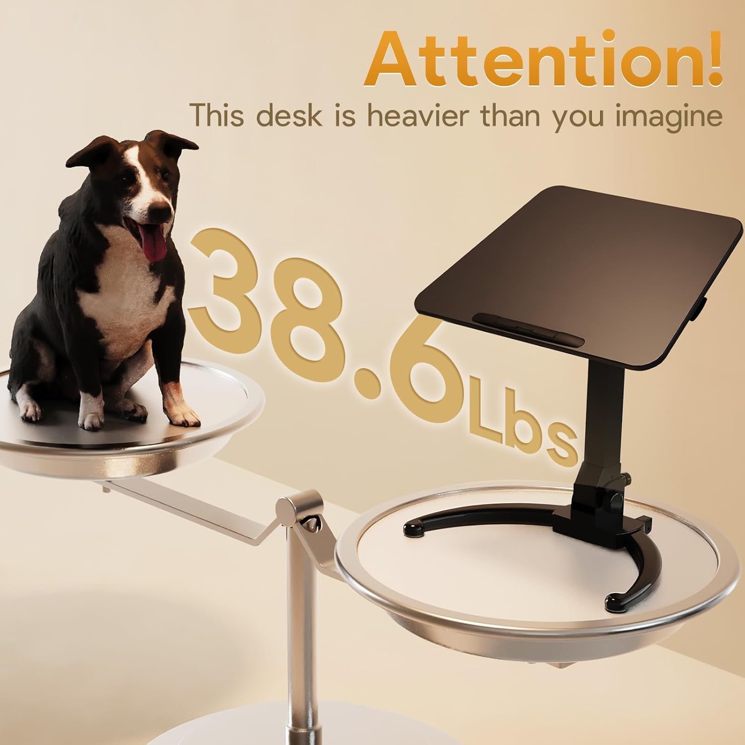 JOY worker Foldable Mobile Standing Desk with Ergonomic Rotating Elbow Cushion Pad Q390749