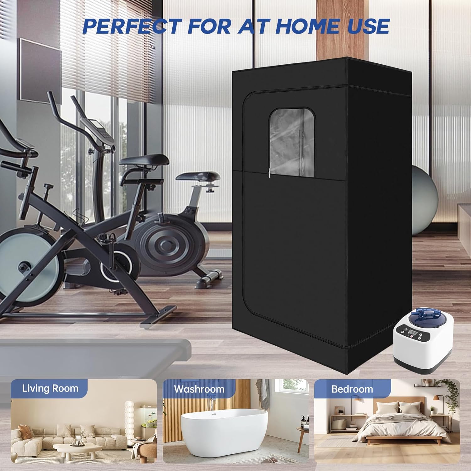Portable Steam Sauna for Home Spa with 600D Canvas Tent and 1000W Steamer I261606