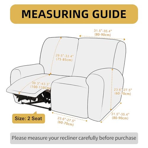 HDCAXKJ Waterproof Loveseat Recliner Cover for 2 Seat Couch Sofa, Orange N9642