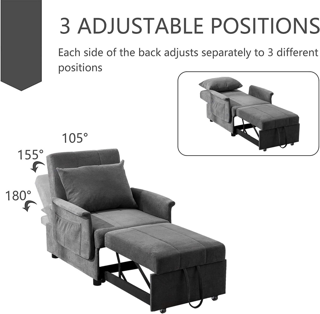 BINGTOO 3 in 1 Folding Sofa Bed Chair with Ottoman Q4673
