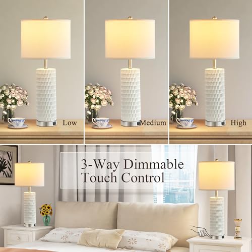 Table Lamps for Living Room Set of 2, 29.7" Tall with Dual USB Ports S24545