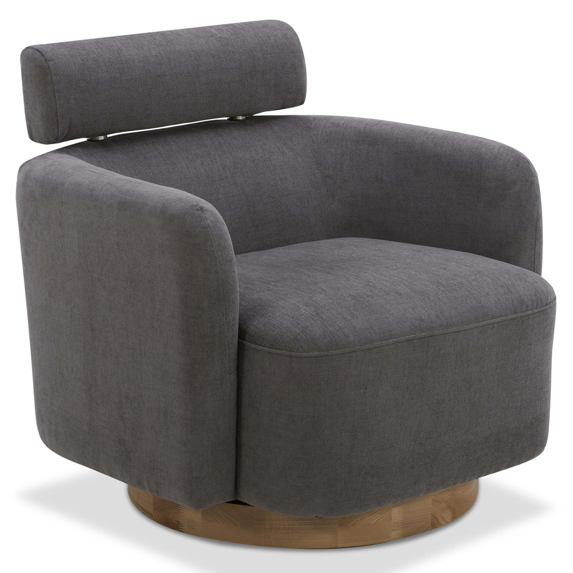 CHITA Modern Swivel Accent Barrel Chair with Adjustable Backrest, Dark Gray W197