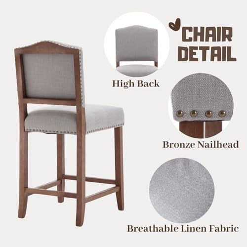 Faux Leather Counter Height Bar Stools Set of 4 White with Backs Z58860