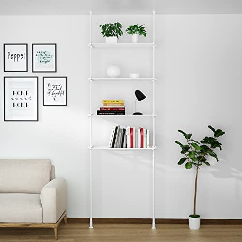 Adjustable Over The Toilet Storage Shelf 4 Tier Metal Rack White T2519