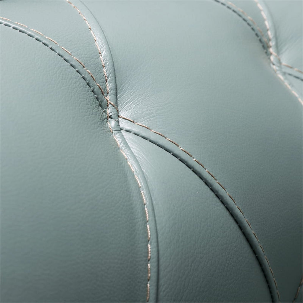 Home Square 2 Piece Tufted Leather Accent Chair Set in Spa Blue W894524