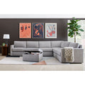 Flexsteel Flex 6-Seat Fabric Sectional with Standard Arm in Gray