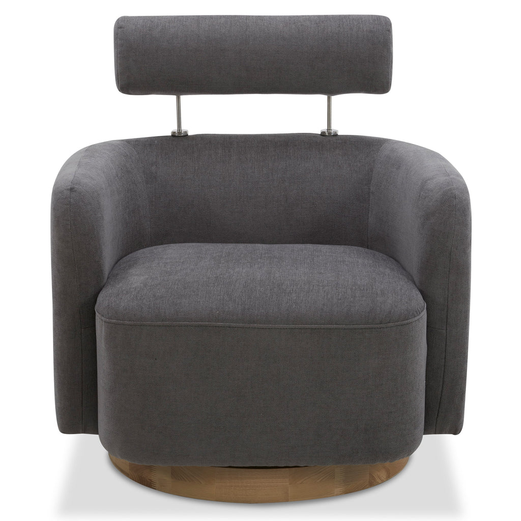 CHITA Modern Swivel Accent Barrel Chair with Adjustable Backrest, Dark Gray W197
