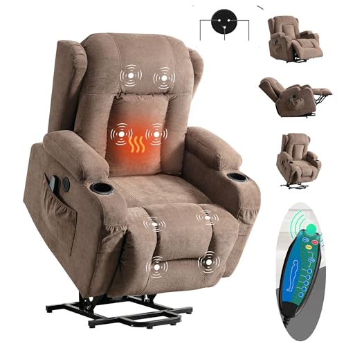 Power Lift Recliner Chair with Heat and Massage for Seniors, Blue P785