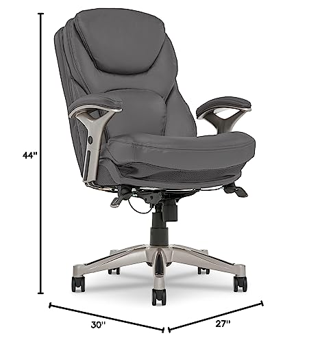 Serta Works Executive Office Chair with Back in Motion Technology, Gray Bonded Leather X1785
