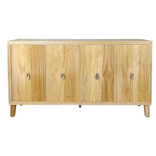 Wood Sideboard Buffet Cabinet 60 Inch Farmhouse Double Door B104804