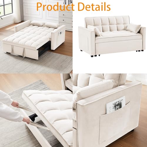Sleeper Sofa Bed 3 in 1 Convertible Futon Couch with Reclining Backrest L1199